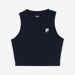 Fila Heritage Color Block Crop Top - Naisten Rintaliivit - Laivastonsininen | FI-50543